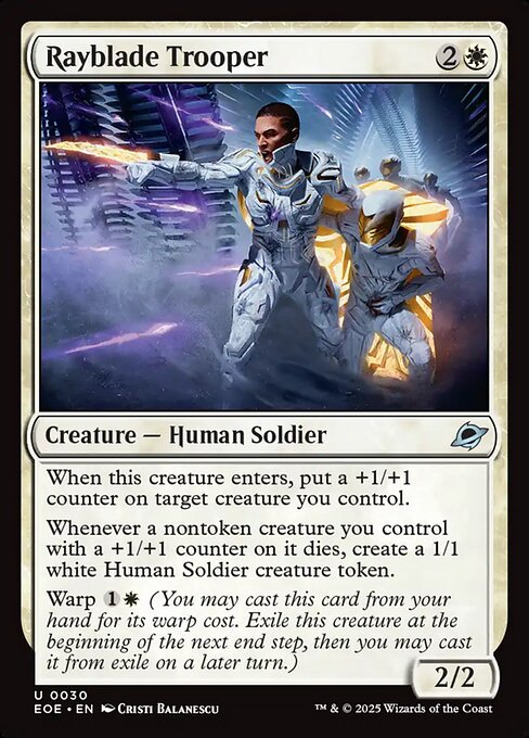 【Foil】【EN】レイブレードの強兵/Rayblade Trooper [EOE] 白U No.30