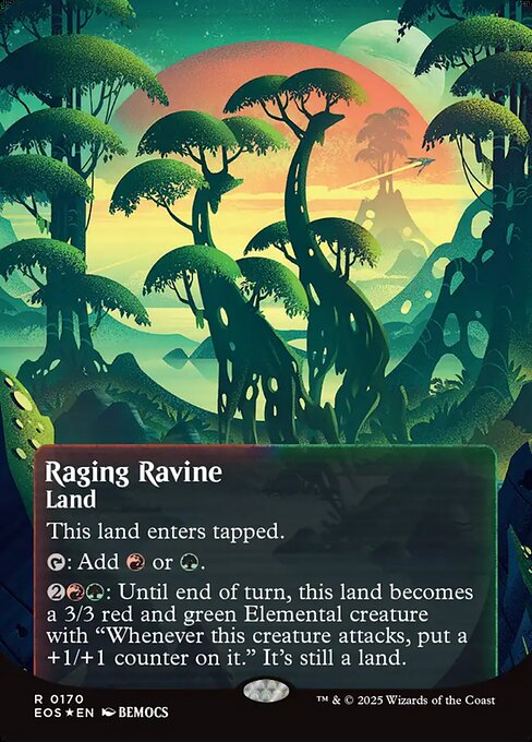 【ボーダレス】【ギャラクシーFoil】【EN】怒り狂う山峡/Raging Ravine [EOS] 土地R No.170