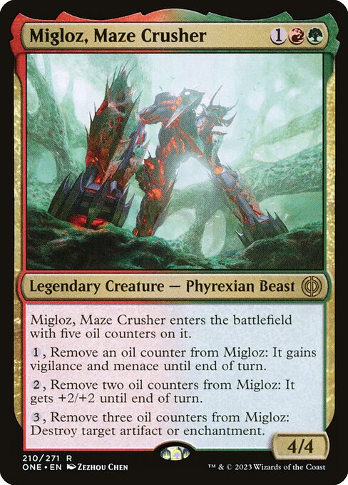 【Foil】【EN】迷宮壊し、ミグロズ/Migloz, Maze Crusher [ONE] 金R No.210
