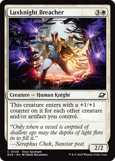 【Foil】【EN】光明騎士の突破者/Luxknight Breacher [EOE] 白C No.26