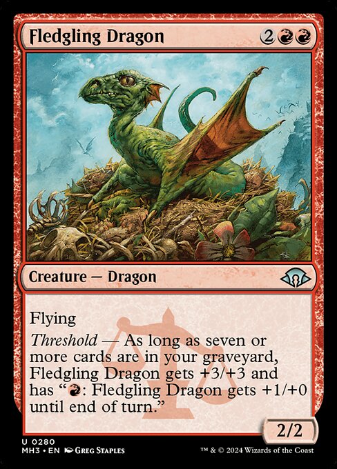 【EN】巣立つドラゴン/Fledgling Dragon [MH3] 赤U No.280