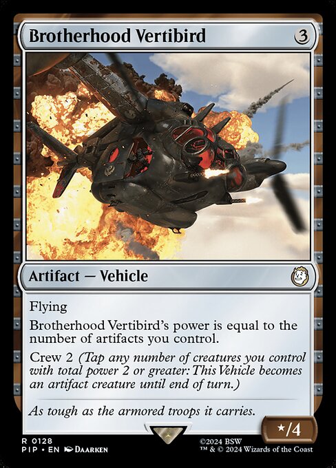 【Foil】【EN】ブラザーフッド・ベルチバード/Brotherhood Vertibird [PIP] 茶R No.128