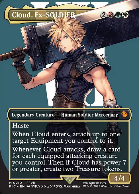 【ボーダレス】【サージFoil】【EN】元ソルジャー、クラウド/Cloud, Ex-SOLDIER [FIC] 金M No.210