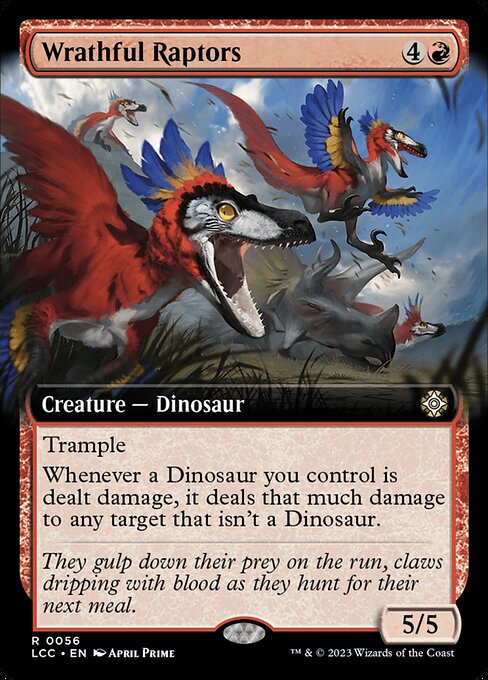 【拡張アート】【EN】怒れる猛竜/Wrathful Raptors [LCC] 赤R No.56