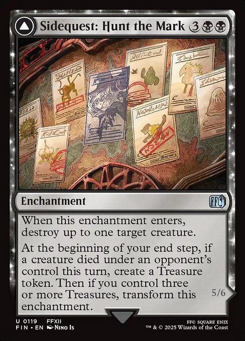 【Foil】【EN】サブクエスト：モブハント // 究極の挑戦、ヤズマット/Sidequest: Hunt the Mark // Yiazmat, Ultimate Mark [FIN] 黒U No.119