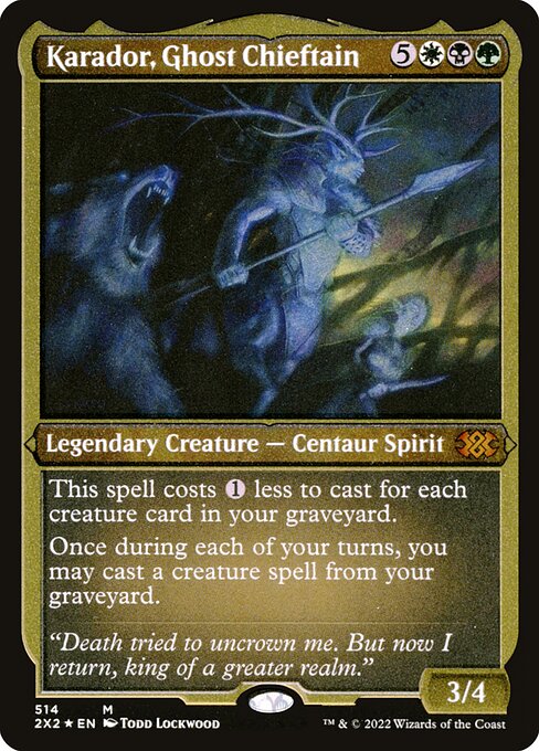 【エッチングFoil】【EN】幽霊の酋長、カラドール/Karador, Ghost Chieftain [2X2] 金M No.514