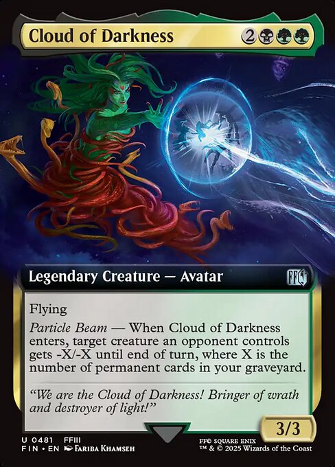 【拡張アート】【Foil】【EN】暗闇の雲/Cloud of Darkness [FIN] 金U No.481