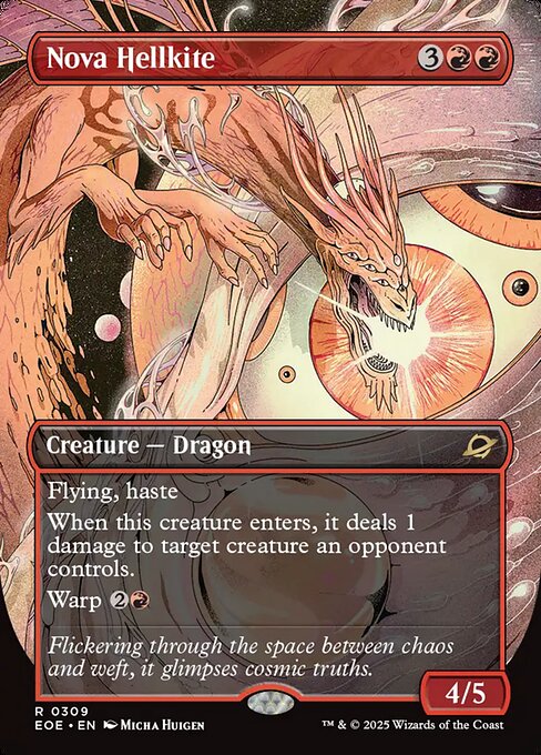 【ボーダレス】【Foil】【EN】新星のヘルカイト/Nova Hellkite [EOE] 赤R No.309