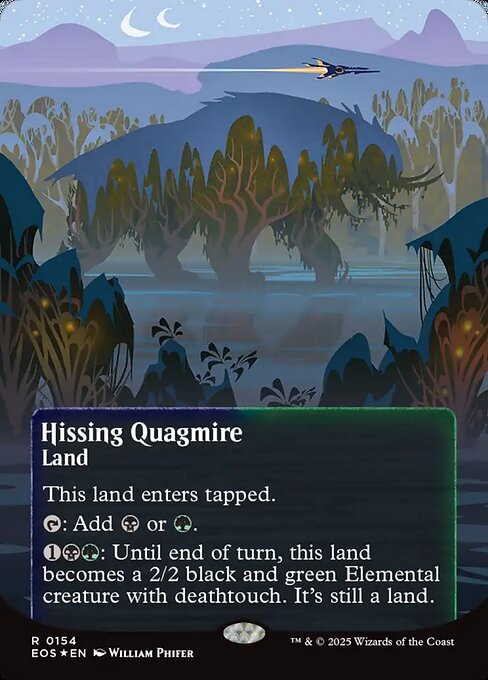 【ボーダレス】【ギャラクシーFoil】【EN】風切る泥沼/Hissing Quagmire [EOS] 土地R No.154