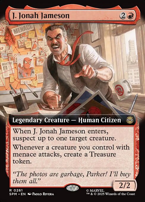 【拡張アート】【Foil】【EN】Ｊ・ジョナ・ジェイムソン/J. Jonah Jameson [SPM] 赤R No.261