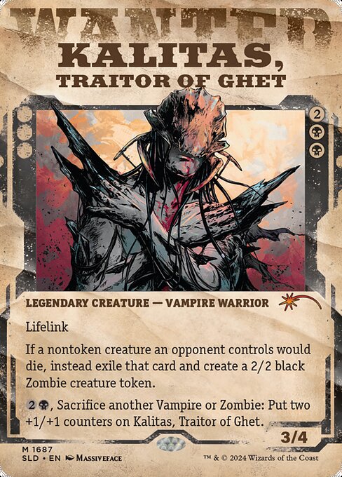 【ショーケース】【Foil】【EN】ゲトの裏切り者、カリタス/Kalitas, Traitor of Ghet [SLD] 黒M No.1687