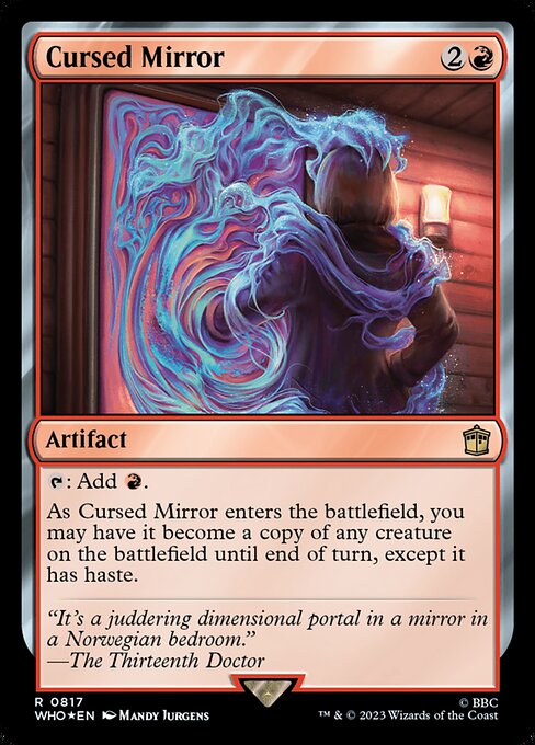 【サージFoil】【Foil】【EN】呪われた鏡/Cursed Mirror [WHO] 赤R No.817