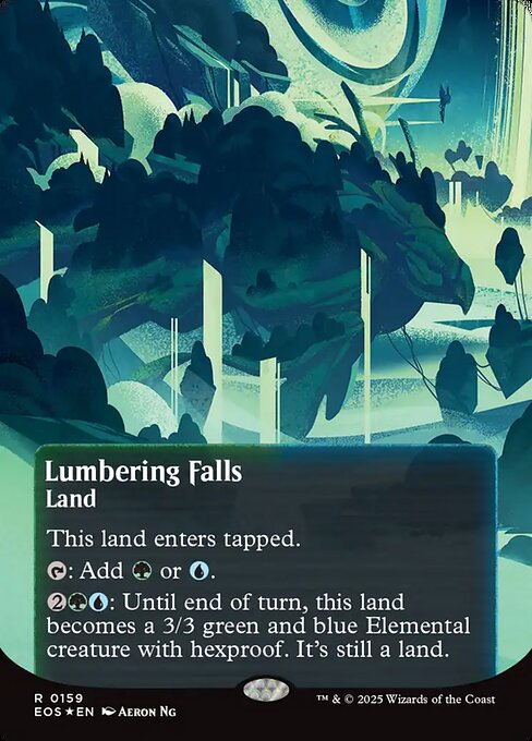 【ボーダレス】【ギャラクシーFoil】【EN】伐採地の滝/Lumbering Falls [EOS] 土地R No.159