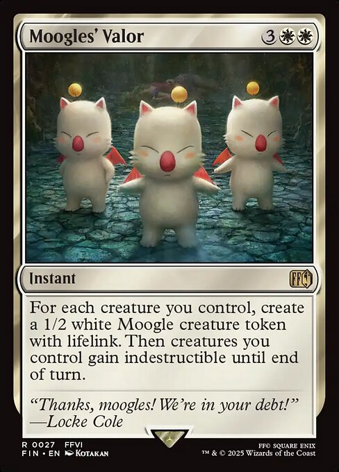 【Foil】【EN】モーグリたちの奮闘/Moogles' Valor [FIN] 白R No.27