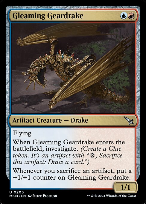 【Foil】【EN】煌く機械ドレイク/Gleaming Geardrake [MKM] 茶U No.205