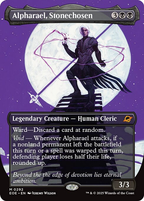 【ボーダレス】【Foil】【EN】石に選ばれし者、アルファラエル/Alpharael, Stonechosen [EOE] 黒M No.292