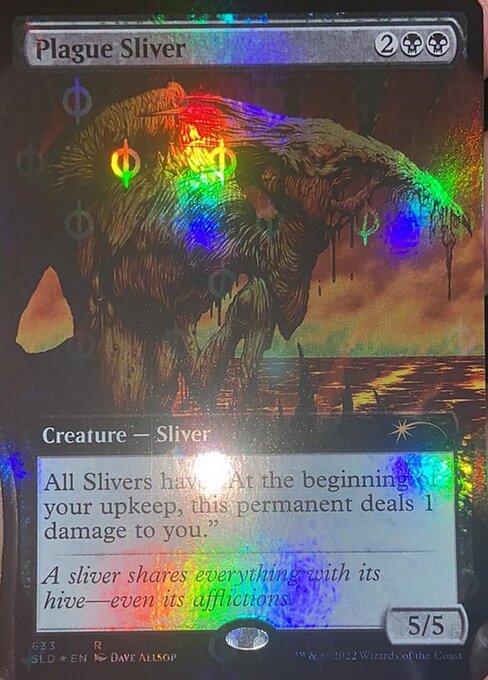 【拡張アート】【Foil】【EN】疫病スリヴァー/Plague Sliver [SLD] 黒R No.633Φ
