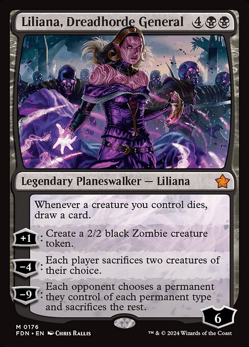 【Foil】【EN】戦慄衆の将軍、リリアナ/Liliana, Dreadhorde General [FDN] 黒M No.176