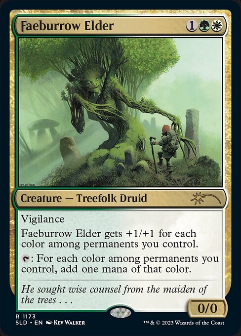 【Foil】【EN】フェイ庄の古老/Faeburrow Elder [SLD] 金R No.1173