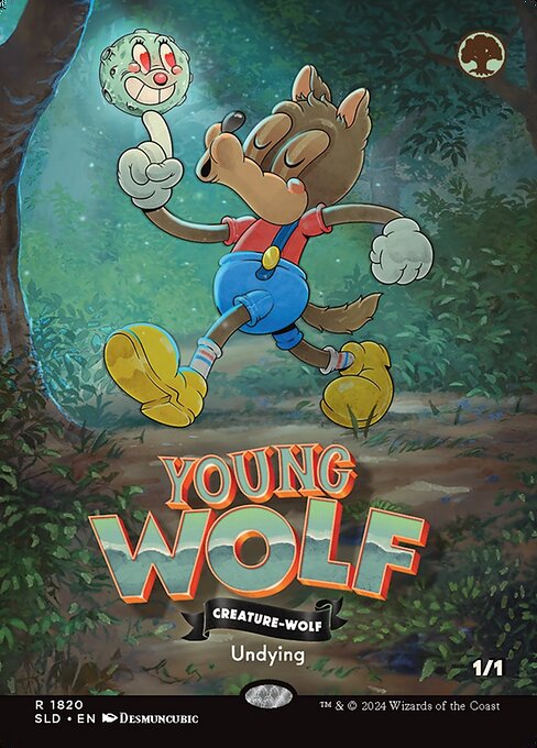 【ボーダレス】【Foil】【EN】若き狼/Young Wolf [SLD] 緑R No.1820