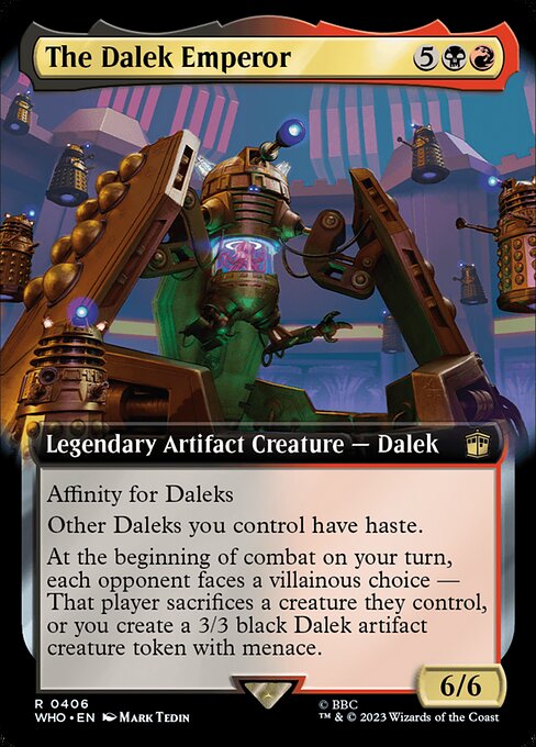 【拡張アート】【Foil】【EN】皇帝ダーレク/The Dalek Emperor [WHO] 金R No.406