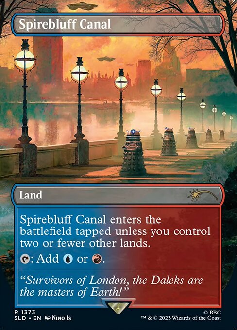 【ボーダレス】【Foil】【EN】尖塔断の運河/Spirebluff Canal [SLD] 無R No.1373
