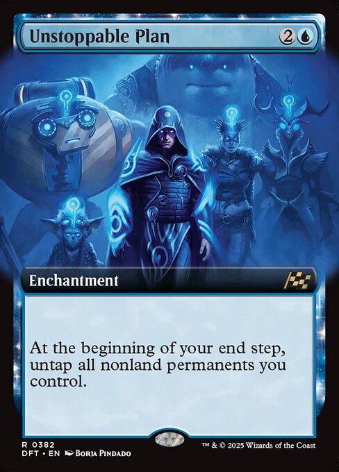 【拡張アート】【Foil】【EN】https://media.wizards.com/2024/dft/jX9KWo03DWpL/jp_2653e62799.png/Unstoppable Plan [DFT] 青R No.382