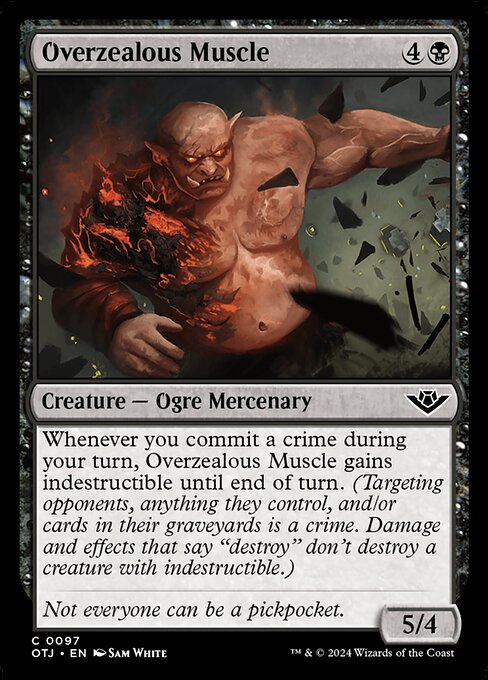 【Foil】【EN】狂信的な用心棒/Overzealous Muscle [OTJ] 黒C No.97