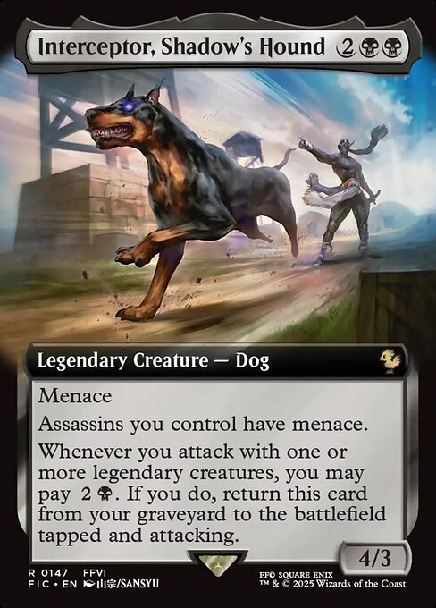 【拡張アート】【EN】シャドウの愛犬、インターセプター/Interceptor, Shadow's Hound [FIC] 黒R No.147