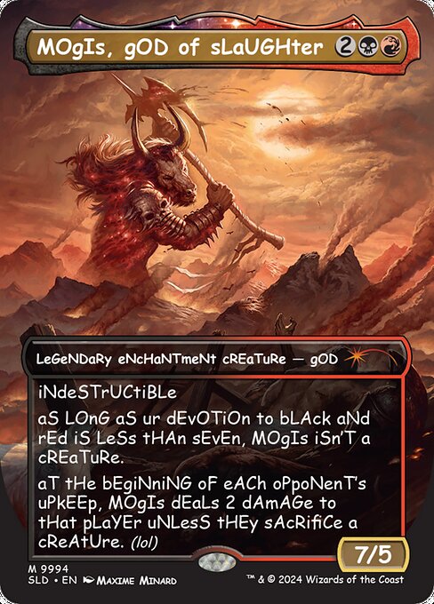 【ボーダレス】【Foil】【EN】殺戮の神、モーギス/Mogis, God of Slaughter [SLD] 金R No.9994