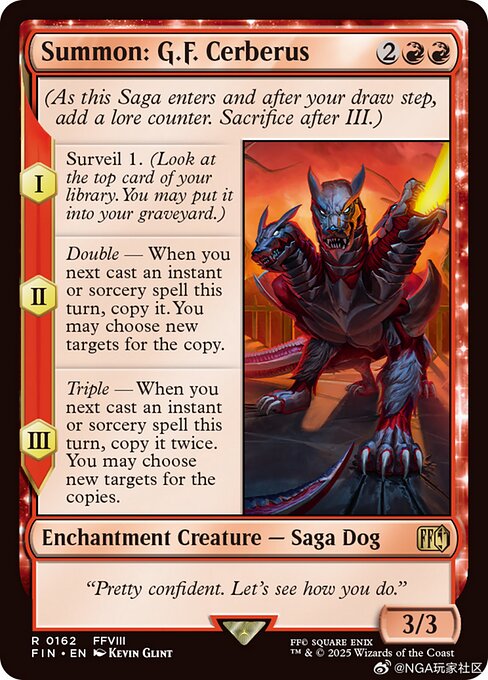 【Foil】【EN】召喚：G.F.ケルべロス/Summon: G.F. Cerberus [FIN] 赤R No.162