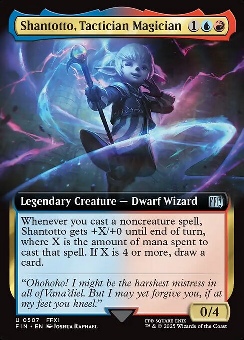 【拡張アート】【Foil】【EN】過激な淑女、シャントット/Shantotto, Tactician Magician [FIN] 金U No.507
