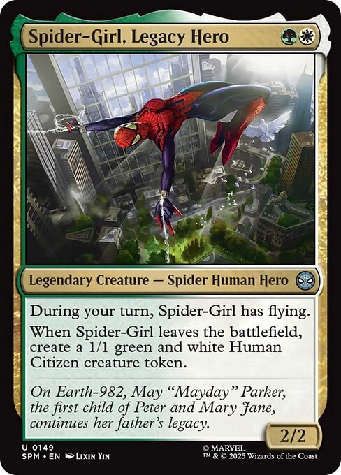 【Foil】【EN】力受け継ぎしヒーロー、スパイダーガール/Spider-Girl, Legacy Hero [SPM] 金U No.149
