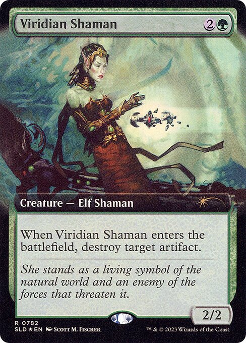 【拡張アート】【Foil】【EN】ヴィリジアンのシャーマン/Viridian Shaman [SLD] 緑R No.782