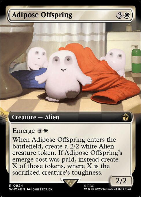 【サージFoil】【拡張アート】【Foil】【EN】アディポーズの子/Adipose Offspring [WHO] 白R No.924