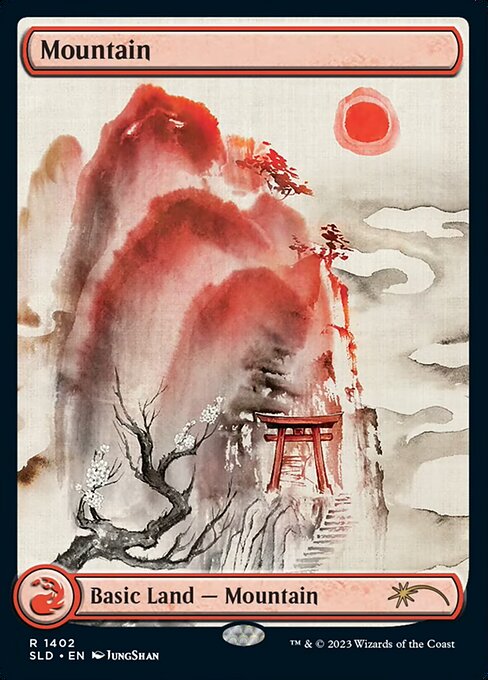 【フルアート】【Foil】【EN】山/Mountain [SLD] 無R No.1402