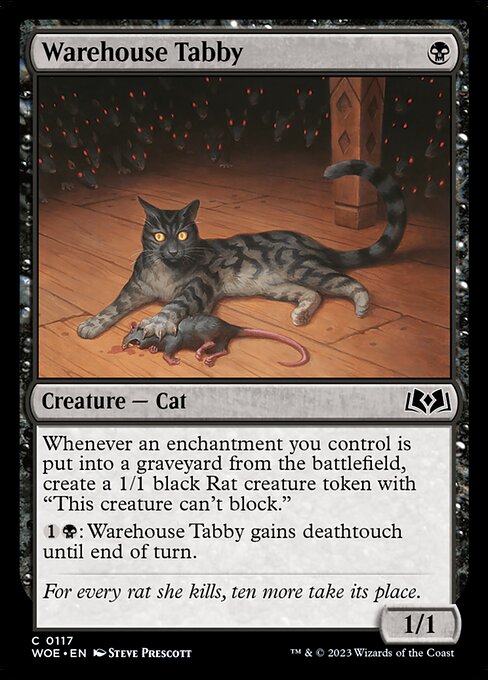 【Foil】【EN】倉庫の虎猫/Warehouse Tabby [WOE] 黒C No.117
