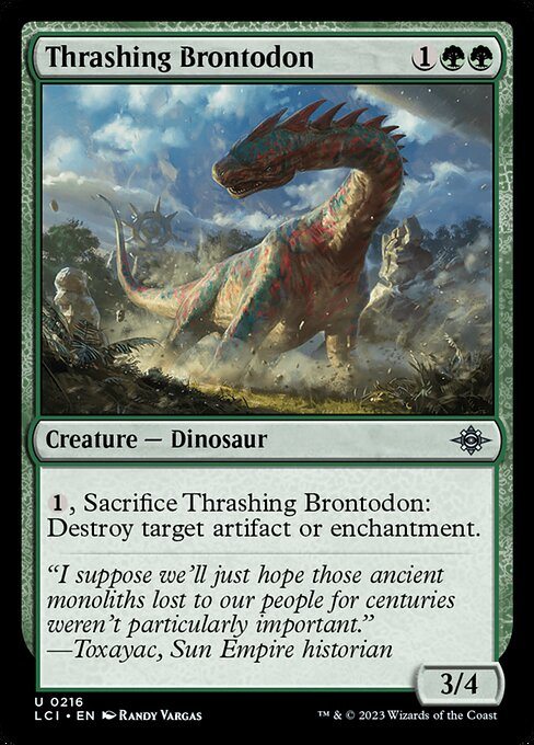 【Foil】【EN】打ち壊すブロントドン/Thrashing Brontodon [LCI] 緑U No.216