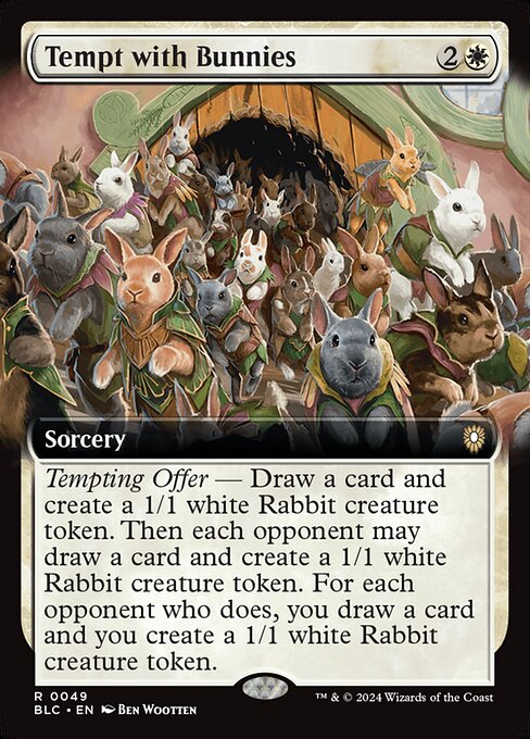 【Foil】【EN】子ウサギの誘惑/Tempt with Bunnies [BLC] 白R No.49