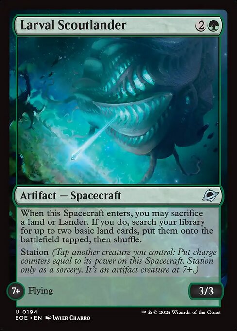 【Foil】【EN】未発達の偵察着陸船/Larval Scoutlander [EOE] 緑U No.194