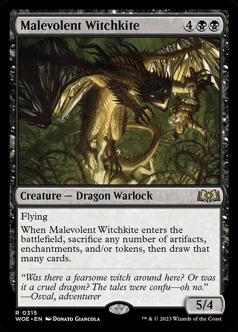 【Foil】【EN】邪悪なウィッチカイト/Malevolent Witchkite [WOE] 黒R No.315