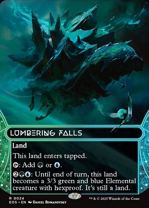 【ボーダレス】【Foil】【EN】伐採地の滝/Lumbering Falls [EOS] 土地R No.24