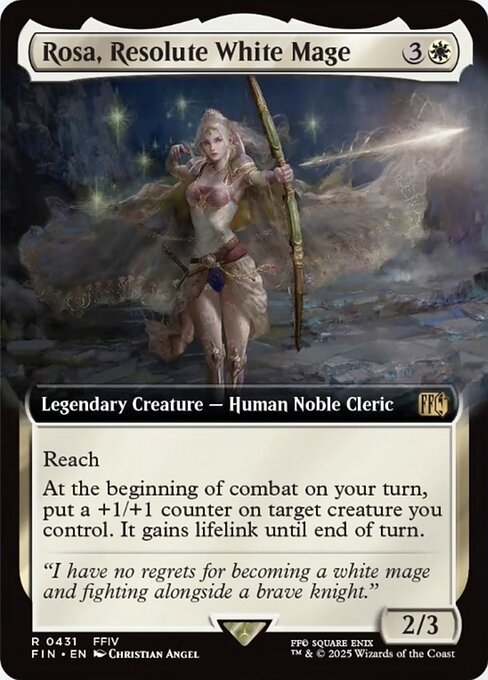 【拡張アート】【Foil】【EN】強き愛の白魔道士、ローザ/Rosa, Resolute White Mage [FIN] 白R No.431