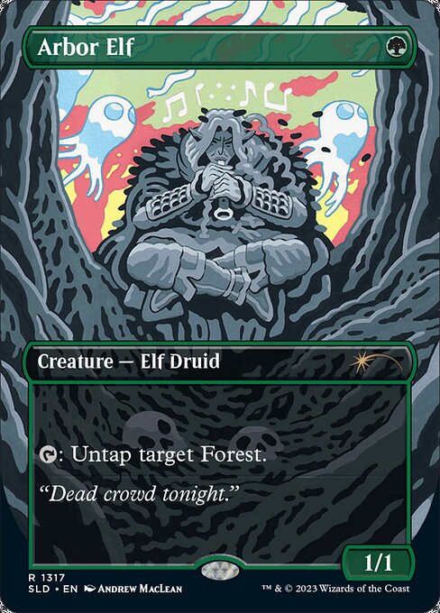【ボーダレス】【Foil】【EN】東屋のエルフ/Arbor Elf [SLD] 緑R No.1317