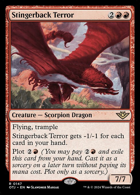 【Foil】【EN】刺し背の恐怖/Stingerback Terror [OTJ] 赤R No.147