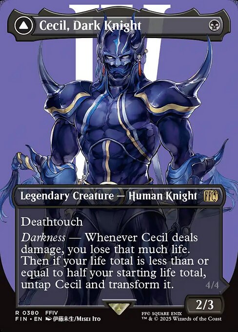 【ボーダレス】【EN】暗黒騎士、セシル // 覚醒のパラディン、セシル/Cecil, Dark Knight // Cecil, Redeemed Paladin [FIN] 黒R No.380