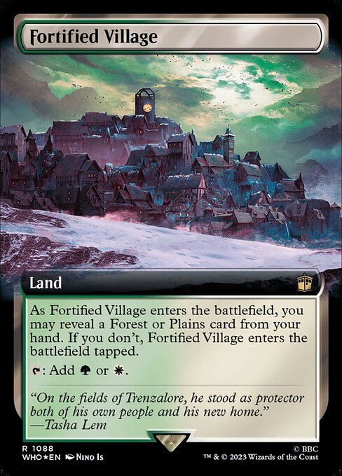 【サージFoil】【拡張アート】【Foil】【EN】要塞化した村/Fortified Village [WHO] 無R No.1088