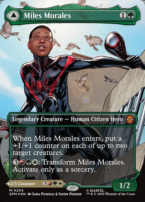 【ボーダレス】【Foil】【EN】マイルズ・モラレス // アルティメット・スパイダーマン/Miles Morales // Ultimate Spider-Man [SPM] 緑M No.234