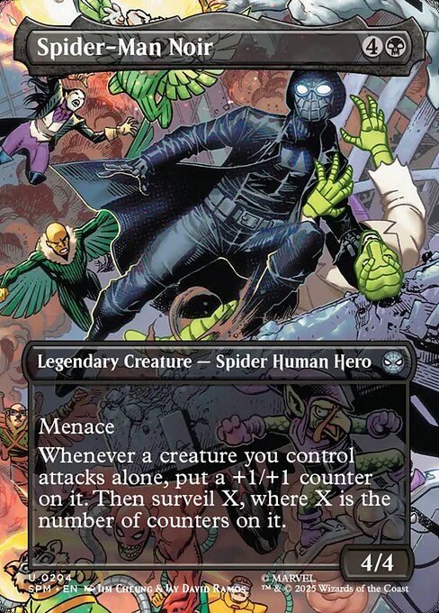【ボーダレス】【Foil】【EN】スパイダーマン・ノワール/Spider-Man Noir [SPM] 黒U No.204