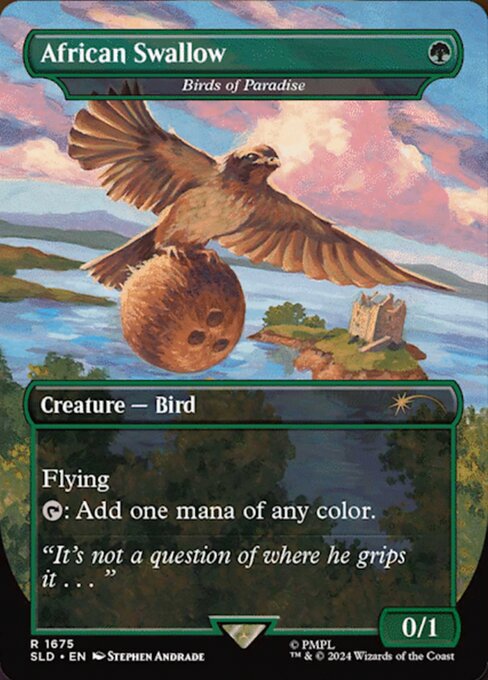 【フルアート】【Foil】【EN】Birds of Paradise // Birds of Paradise [SLD] 緑R No.1675a